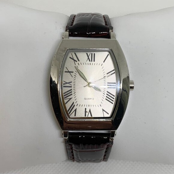 SKC vintage quartz analog watch unisex 30mm Roman indices silver tone running - Picture 1 of 8